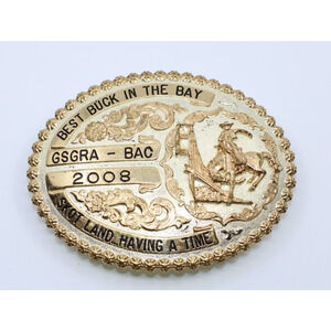 CRUMRINE 2008 Best Buck In The Bay GSGRA Bull Riding Champion Trophy Belt Buckle